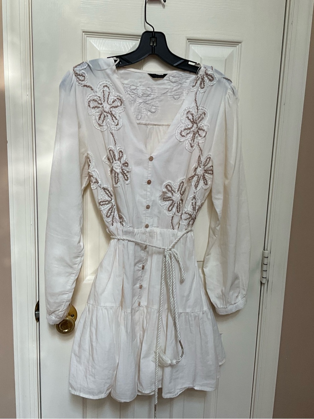 ZARA EMBROIDERED LONG SLEEVE DRESS